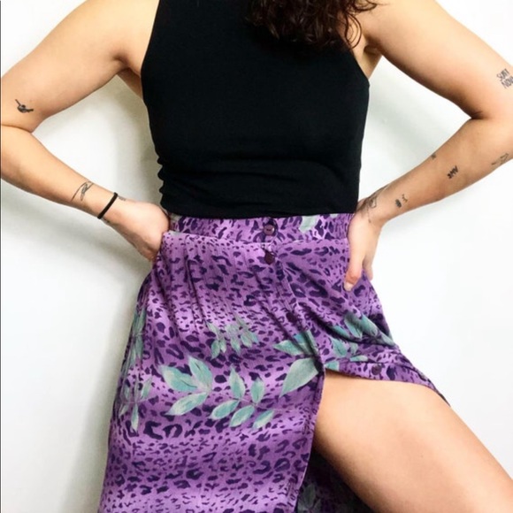 Vintage rayon button down skirt - Picture 1 of 6